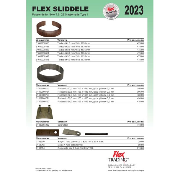 Flex Sliddele - Solo TS28 Slaglemller 2023