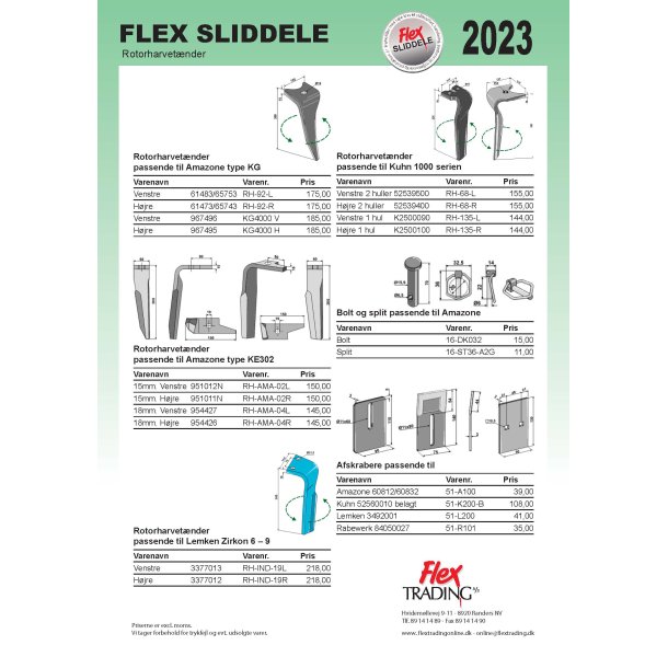 Flex Sliddele - Rotorharvetnder 2023