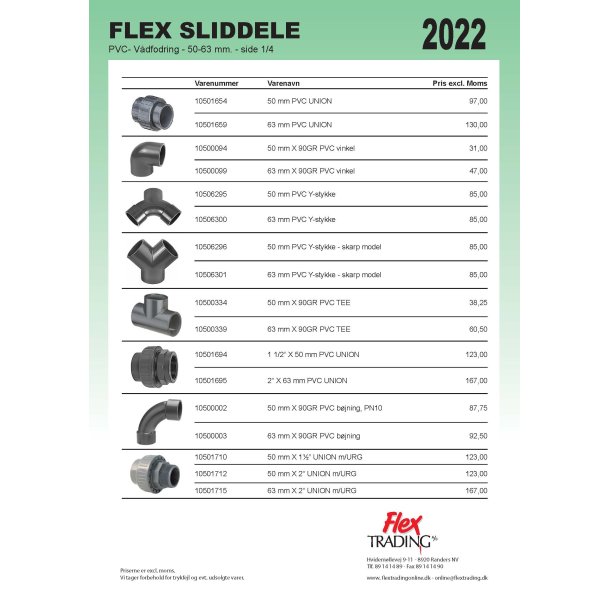 Flex Sliddele - PVC vdfodring 50/63