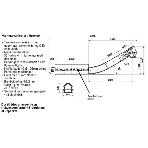 SR100 5,5 m med 30 grader sving