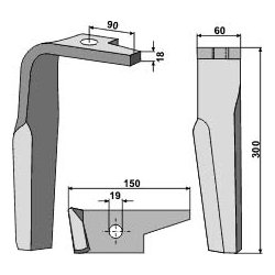 Rotorharvetnder 18mm. Hjre 954426