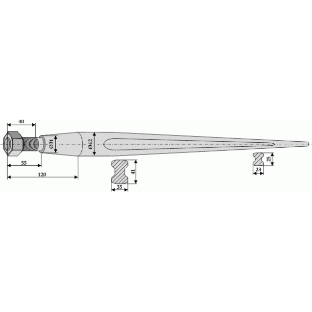 Stengrebstand 1000mm